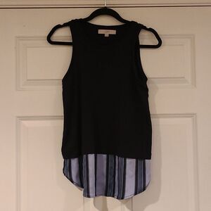 Loft sleeveless layered blouse XS